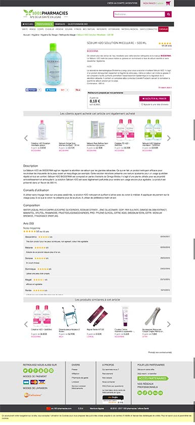 Screenshot Précédente page produit 1001pharmacies.com