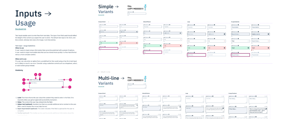 Screenshot of input components in Figma