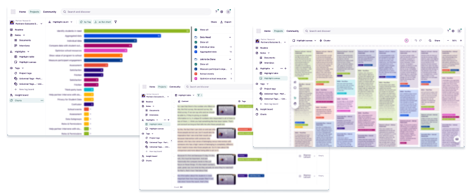 Screenshot showing research documented in Dovetail