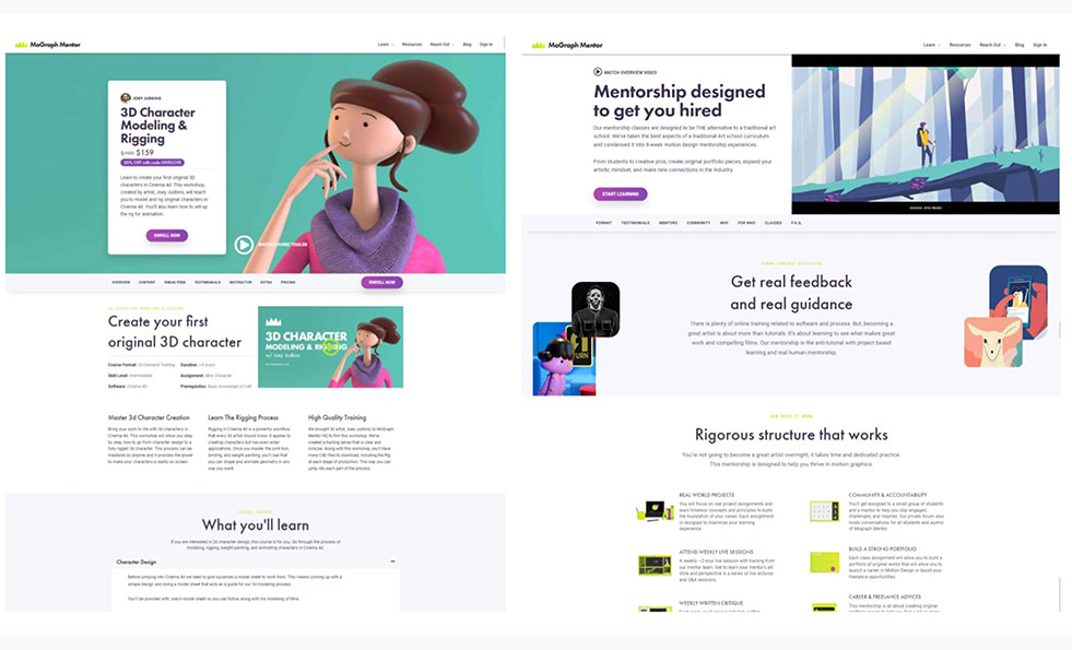 Various website screenshot