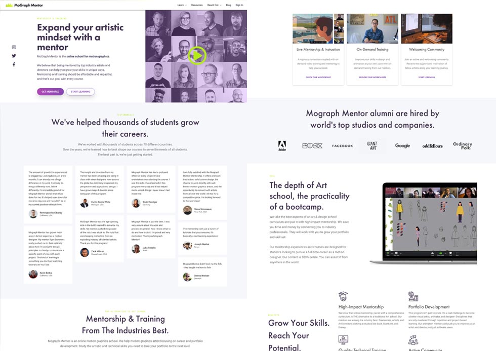 Homepage site screenshot