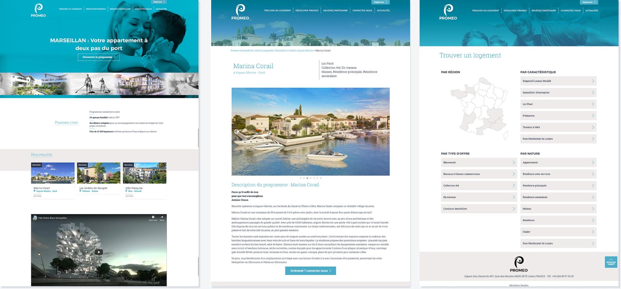 Screenshot UI Promeo.fr